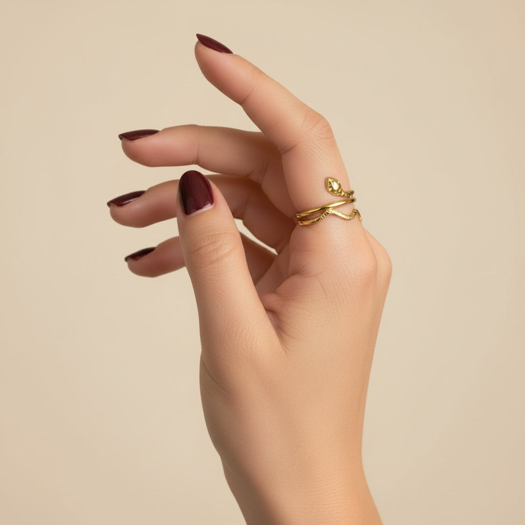 Serpent Charm Wrap Anti-Tarnish Ring