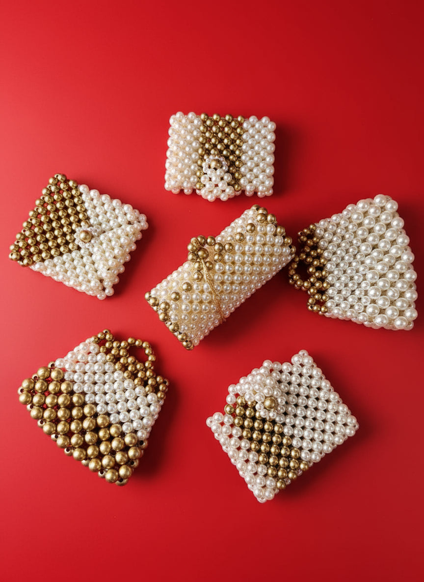 Handcrafted Pearl Envelope Pouch for Silver Coin and Money | House of Madhulika