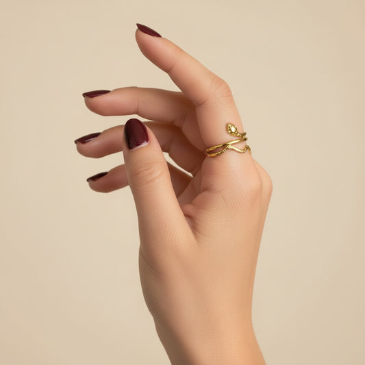 Serpent Charm Wrap Anti-Tarnish Ring