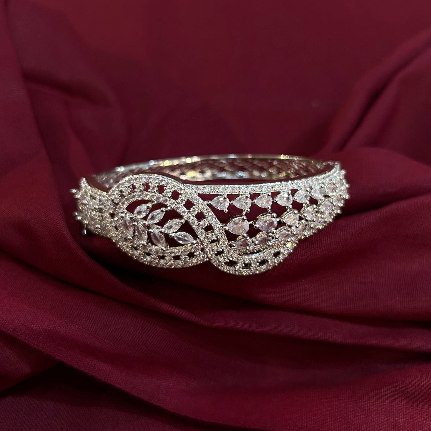 AD Luxe Crystal Statement Cuff Bracelet