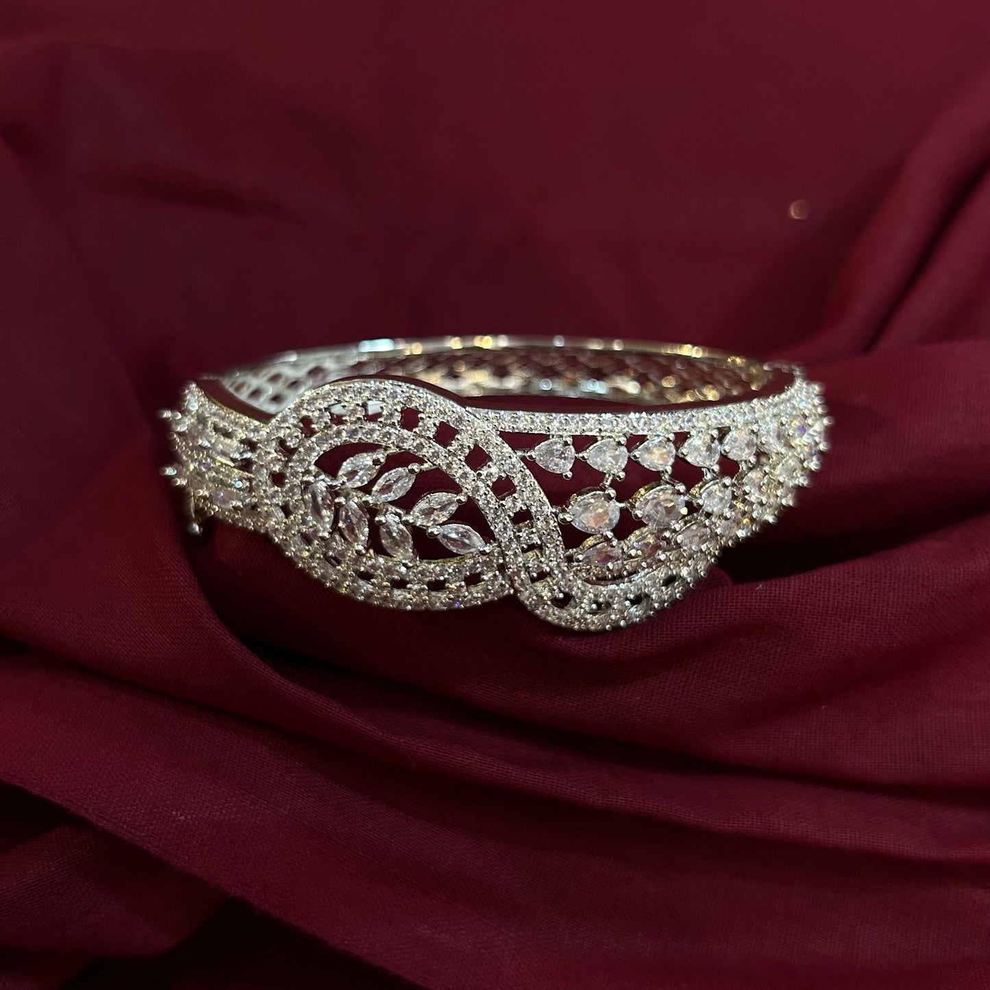 AD Luxe Crystal Statement Cuff Bracelet