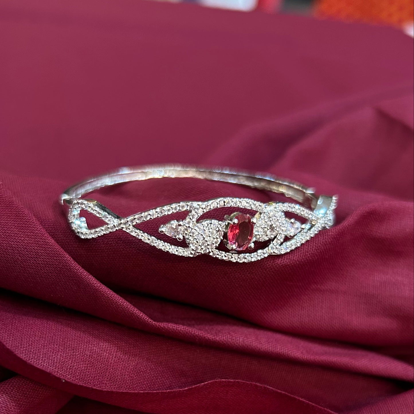 AD Elegant Ruby Crystal Bracelet