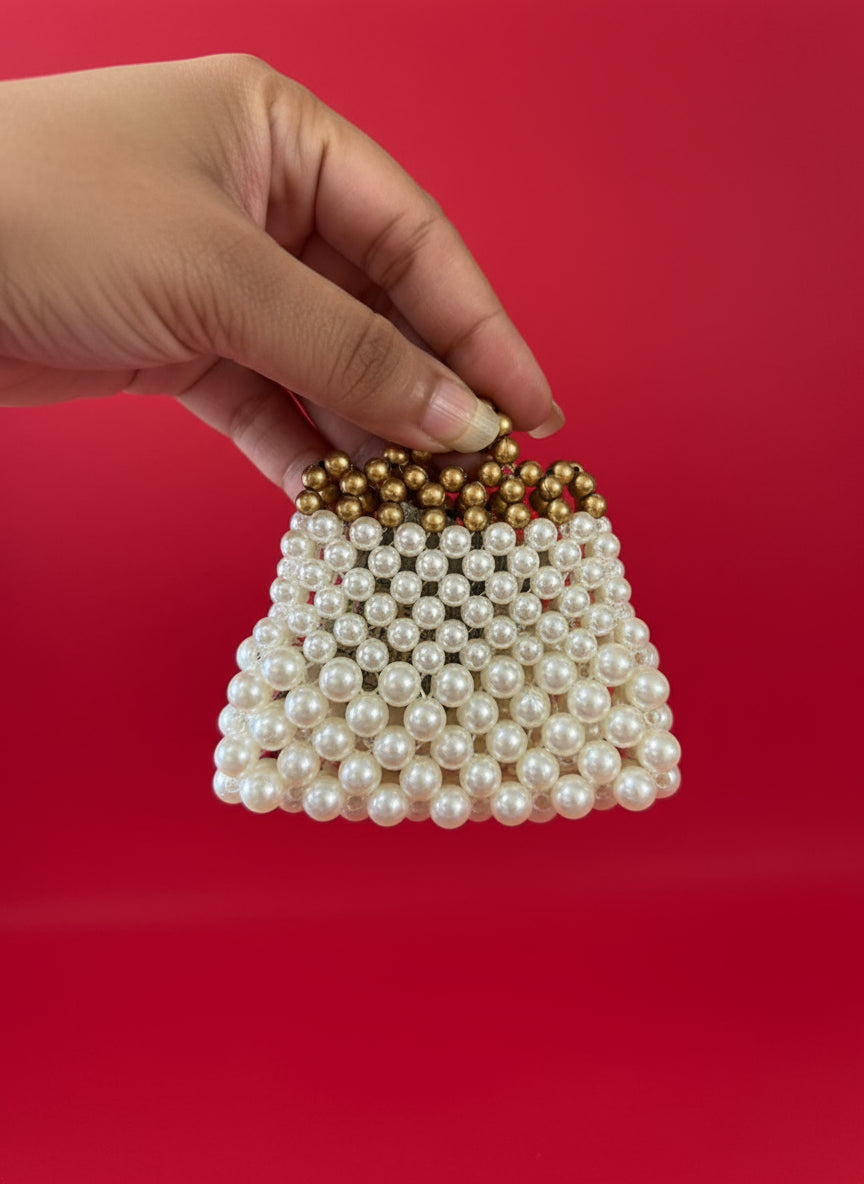 Handcrafted Pearl Envelope Pouch for Silver Coin and Money | House of Madhulika